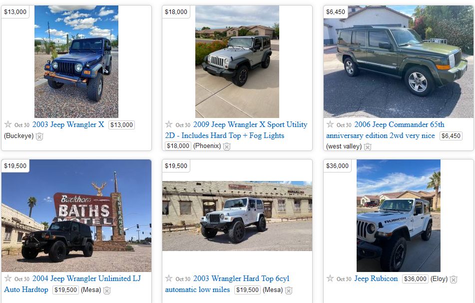 Craigslist Used Jeeps for Sale