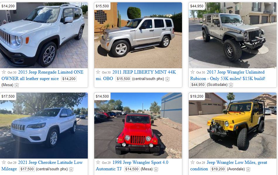 Craigslist Used Jeeps for Sale