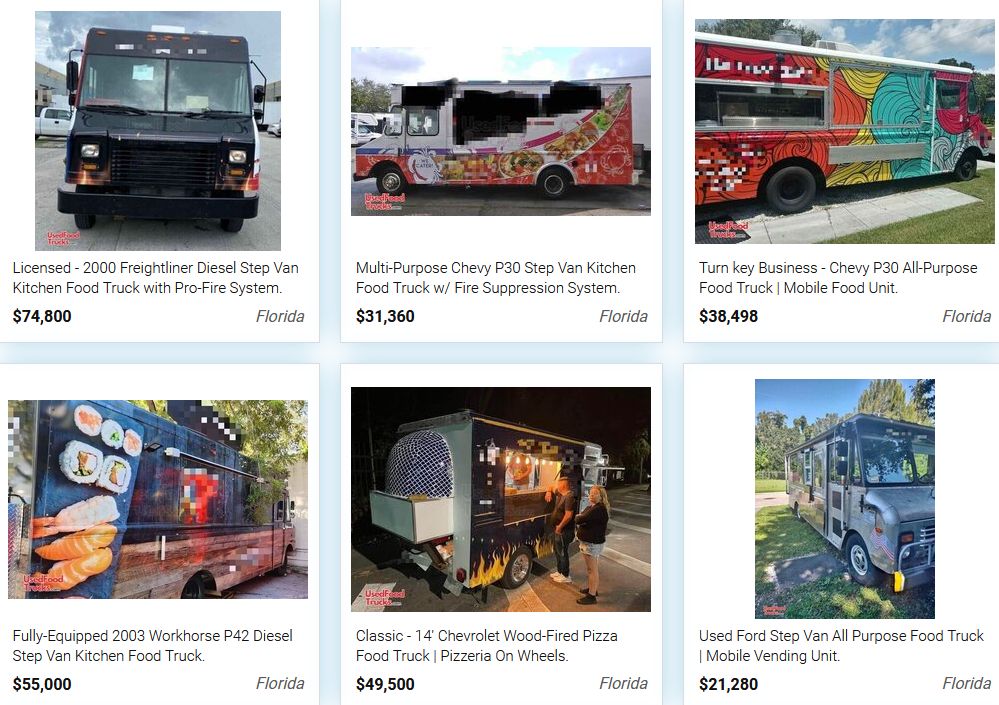 Used Food Trucks for Sale Under $5000 in Florida