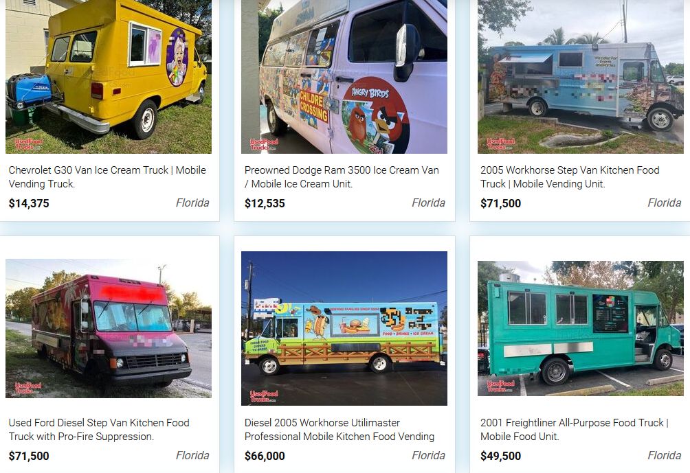 Used Food Trucks for Sale Under $5000 in Florida