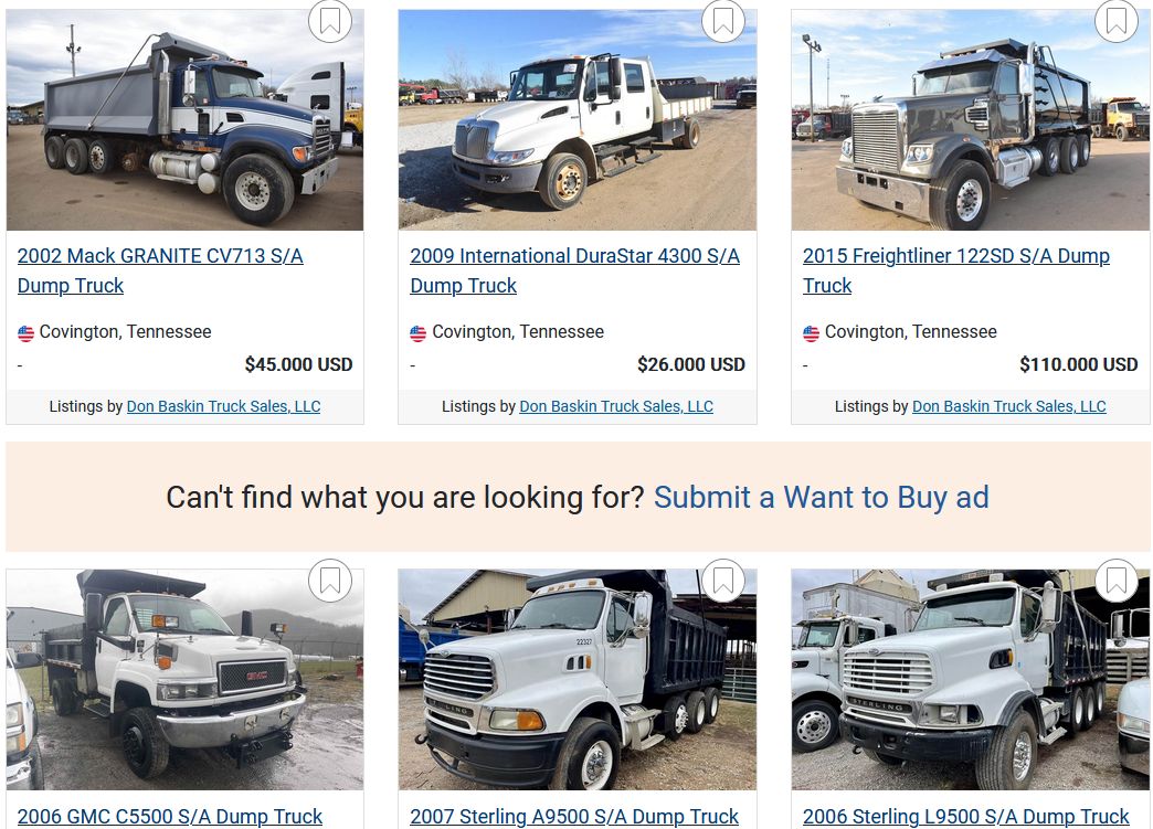 Used Dump Trucks for Sale By Owner