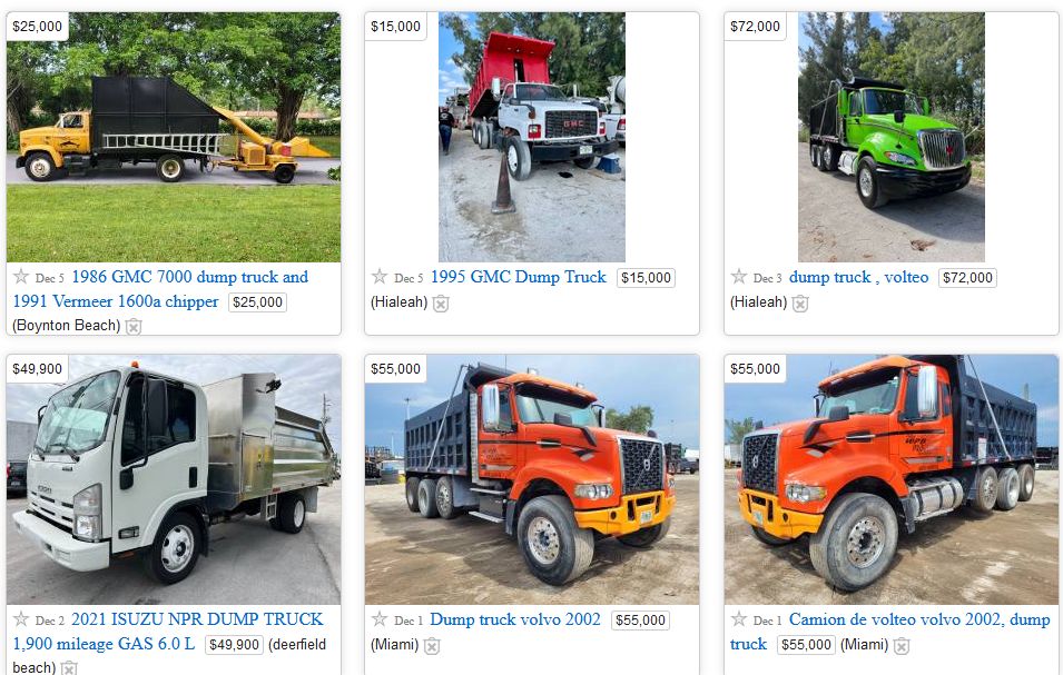 Used Dump Trucks for Sale By Owner Craigslist